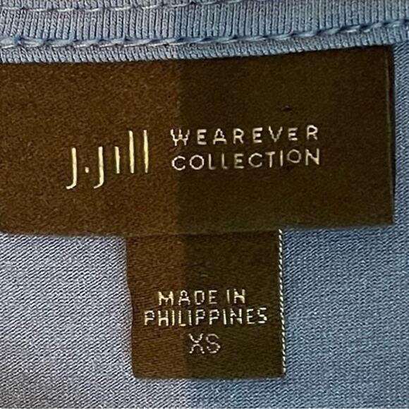 J Jill‎ Cobalt Blue With Floral Print Hem Shift Casual Dress NWOT Size XS - Picture 8 of 11